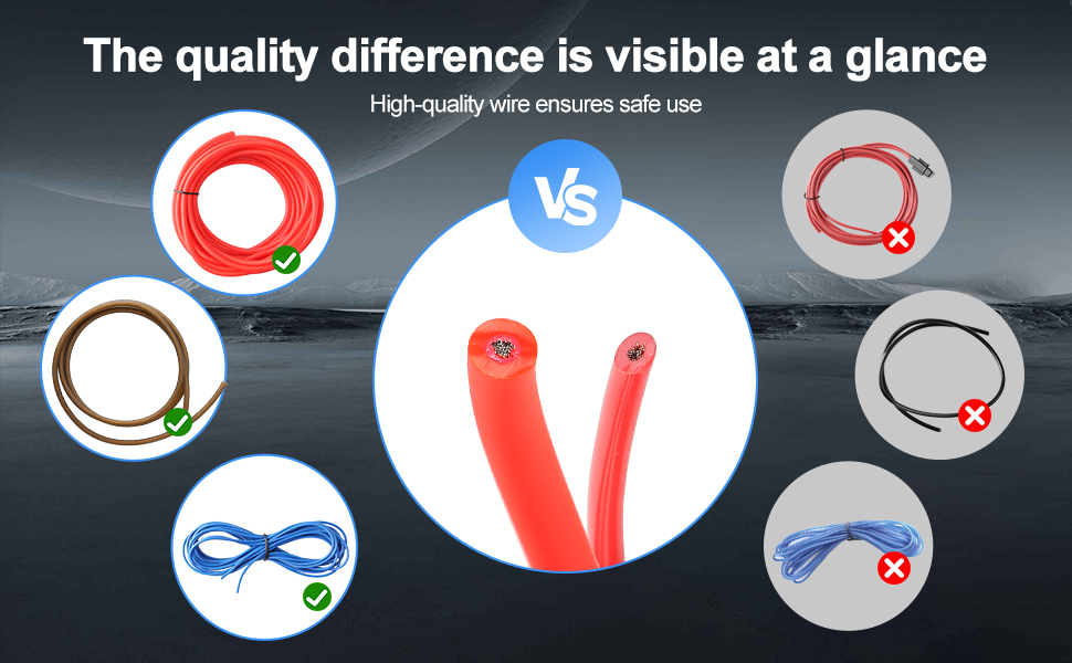 Better wires.The quality difference is visible at a glance