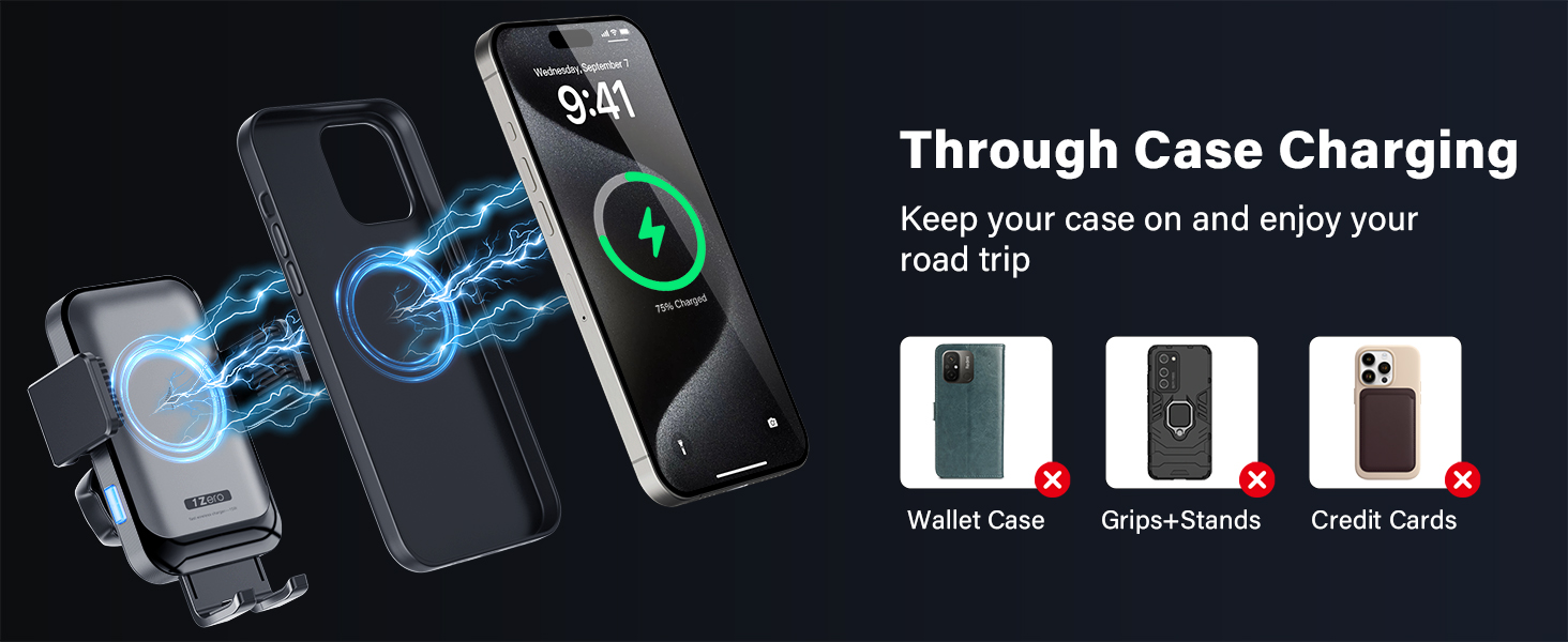 wireless car charger cup holder phone mount