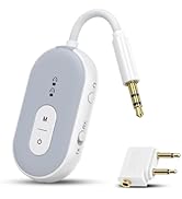 OQIMAX Bluetooth 5.3 Adapter for Airplane, Bluetooth Transmitter Receiver for 2 AirPods or BT Dev...