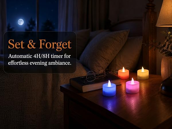Colorful Flickering Tea Light Flameless Candle