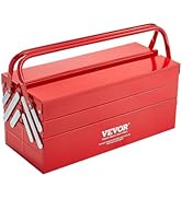 VEVOR Metal Tool Box, 18-inch, 3-Tier 5-Tray Portable Folding Tool Chest Organizer with Handle &amp; ...