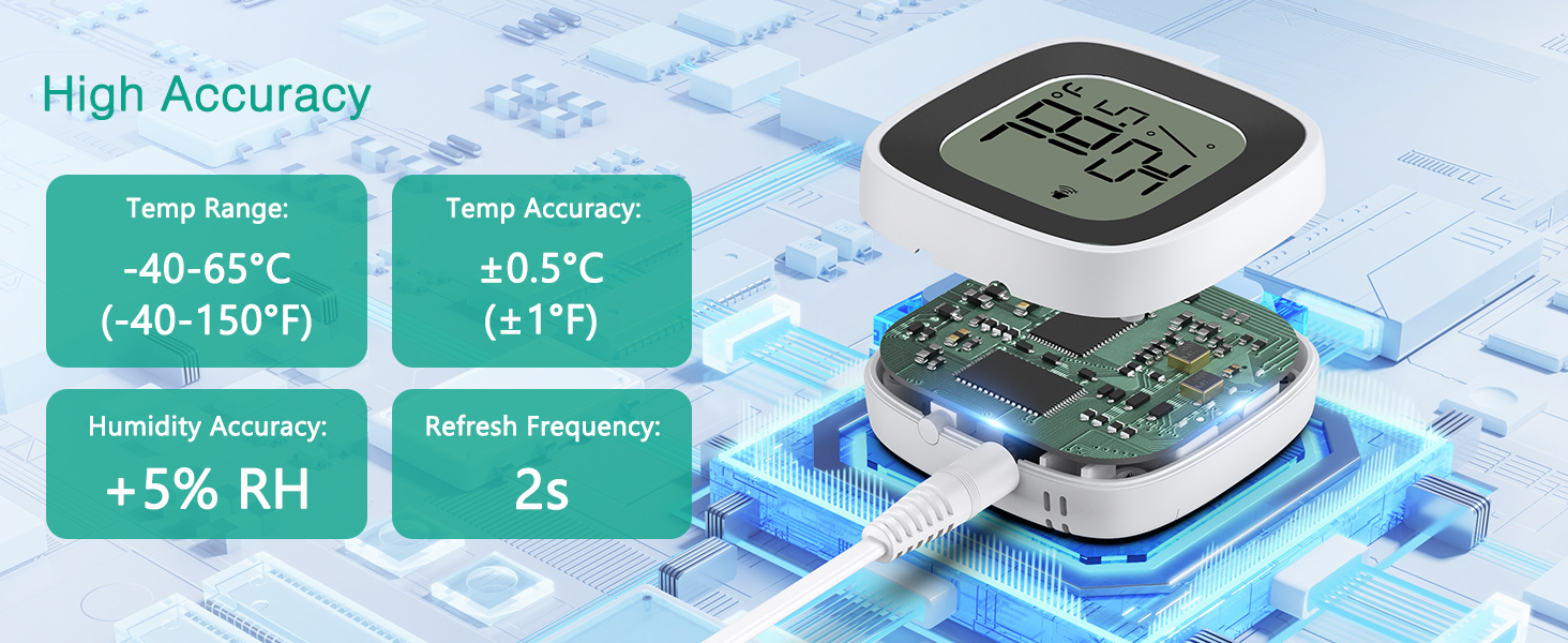 Bluetooth Refrigerator Thermometer, Freezer Thermometer
