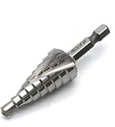 TEMO M35 Cobalt Spiral Flute Type Step Drill, 9 Size from 1/4 Inch To 3/4 Inch, 1/4 Inch Hex Shank