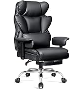 BESTFAIR Big and Tall Office Chair - Heavy Duty 400 LBS Executive Chair with Lumbar Support &amp; Foo...