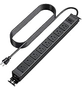 HHSOET Metal 360° Rotating Mountable Power Strip, 8 Outlet Gaming Table Mounted Outlet Strip, Hea...