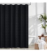 timecity Black Shower Curtain Fabric 72 x 72 Inches Boho Shower Curtain Waterproof 3D Hydrangea B...
