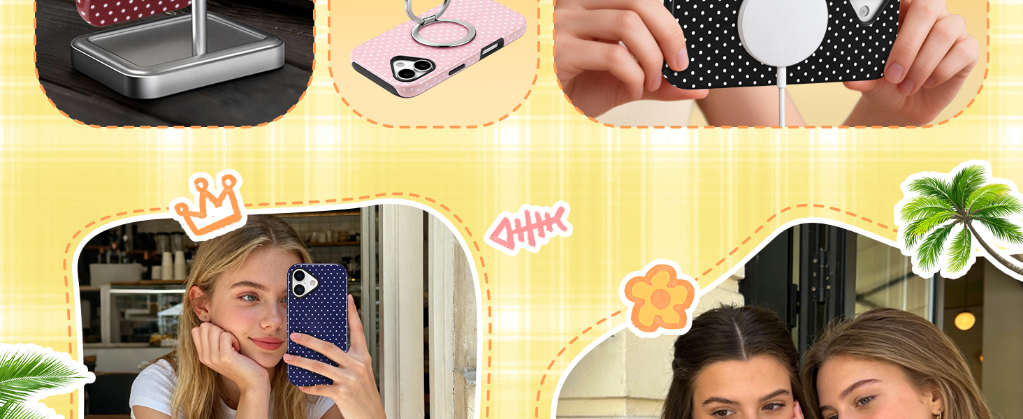 polka phone case magnetic case shockproof phone cover durable