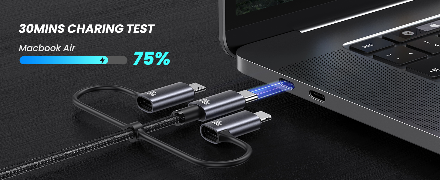 240W USB/Type-C Multi Charging Cable 6-in-1 Fast Charging Cable