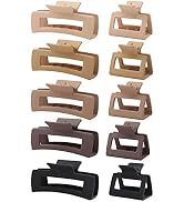 10 Pack Hair Claw Clips, 4.1" Neutral Square Claw Clips for Women Girls, 2" Medium Hair Clips for...