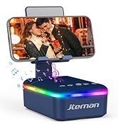 JTEMAN Gifts for Men Women,Cell Phone Stand with Bluetooth Speaker,LED Light,and Lanyard,Cool Tec...