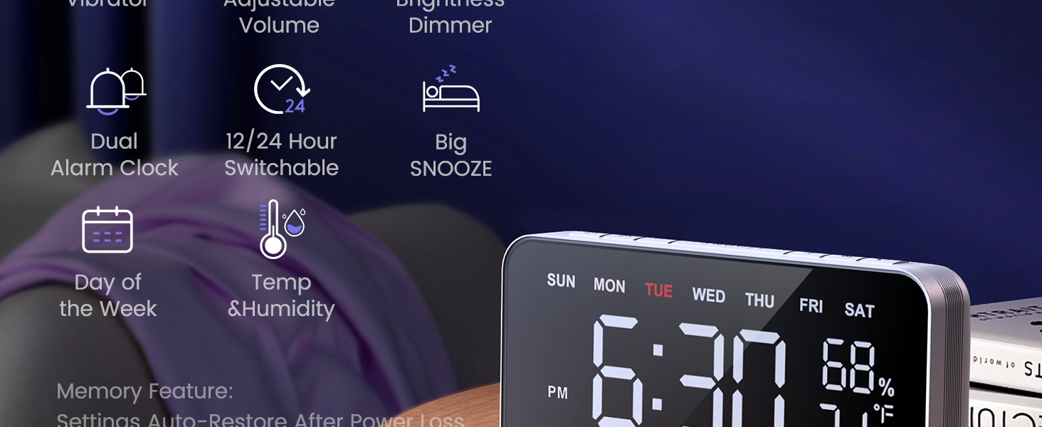 Dekala Wishalarm Bed shaker loud alarm clock for heavy sleepers