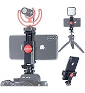ST-06 Camera Hot Shoe Phone Tripod Mount Adapter 360 Rotation Phone Holder with Cold Shoe for Mic...