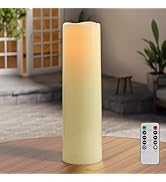 14"×4" Large Outdoor Candles with Timer Waterproof LED Flameless Pillar Candles Battery Operated ...
