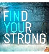 Neon Sign Find Your Strong Dimmable Neon Light Sign for Wall Motivational Wall Art Neon Light for...
