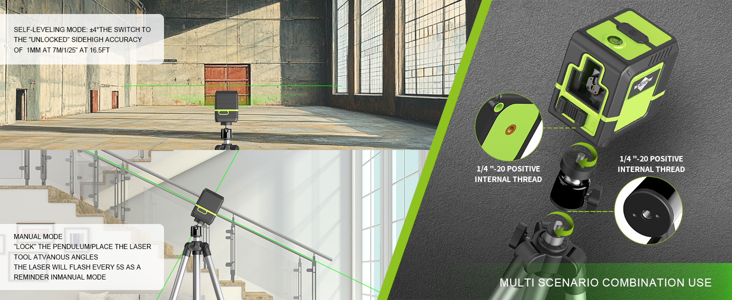 Tripod +360° adapter, diagonal mode can be set