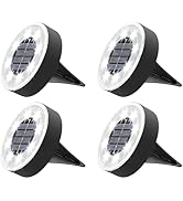 Joomer Solar Ground Lights, 4 Pack 8 LED Solar Lights Outdoor Waterproof IP68 Disc Light Landscap...