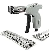 Delgada Stainless Steel Cable Tie Gun Kit with 100PCS Self-Locking Metal Zip Ties Outdoor Heavy D...