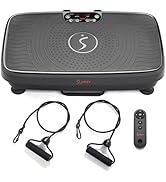 Sunny Health &amp; Fitness Vibration Plate Exercise Machine, Full Body Vibrate Platform for Lymphatic...