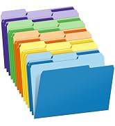 Two-Tone Color File Folders, 15 Pack Letter Size Folders with 5 Assorted Colors, 1/3-Cut Tabs, Sc...