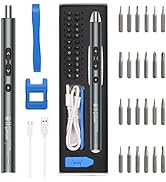 JXTZ Electric Screwdrivers, 28 in 1 Electric Precision Screwdrivers Set with 24 Bits, USB Recharg...