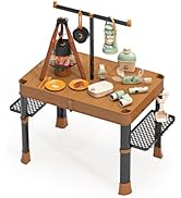 Contixo Kids Camping Toys Set - Outdoor Pretend Play Kit with Table, Food, Spray Stove, Glow Lant...