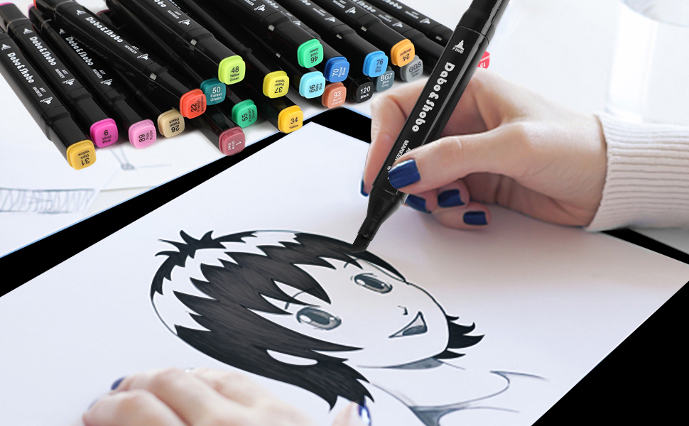 using the markers to draw 