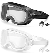 Aegend Swim Goggles Adult 2 Pack, Frameless 180°Clear Wide View Anti-Fog/UV, Fashion Men Women Po...