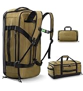 Haimont Large Collapsible Duffle Bag Backpack for Travel, Water-Resistant 60L Weekender Bag with ...