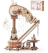 ROKR 3D Wooden Puzzles for Adults - Magic Harp Music Box, Mechanical Model Kit Self-Playing Music...