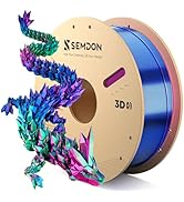 PLA Filament 1.75mm, Tri-Colors Gradient Rainbow Silk PLA Filament ±0.02mm - Metal 3D Printer Fil...