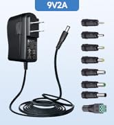 ANLINK UL Listed 9V 2A 6ft AC Adapter with 8 Interchangeable DC Plugs, Universal 9Volt 2000mA Pow...