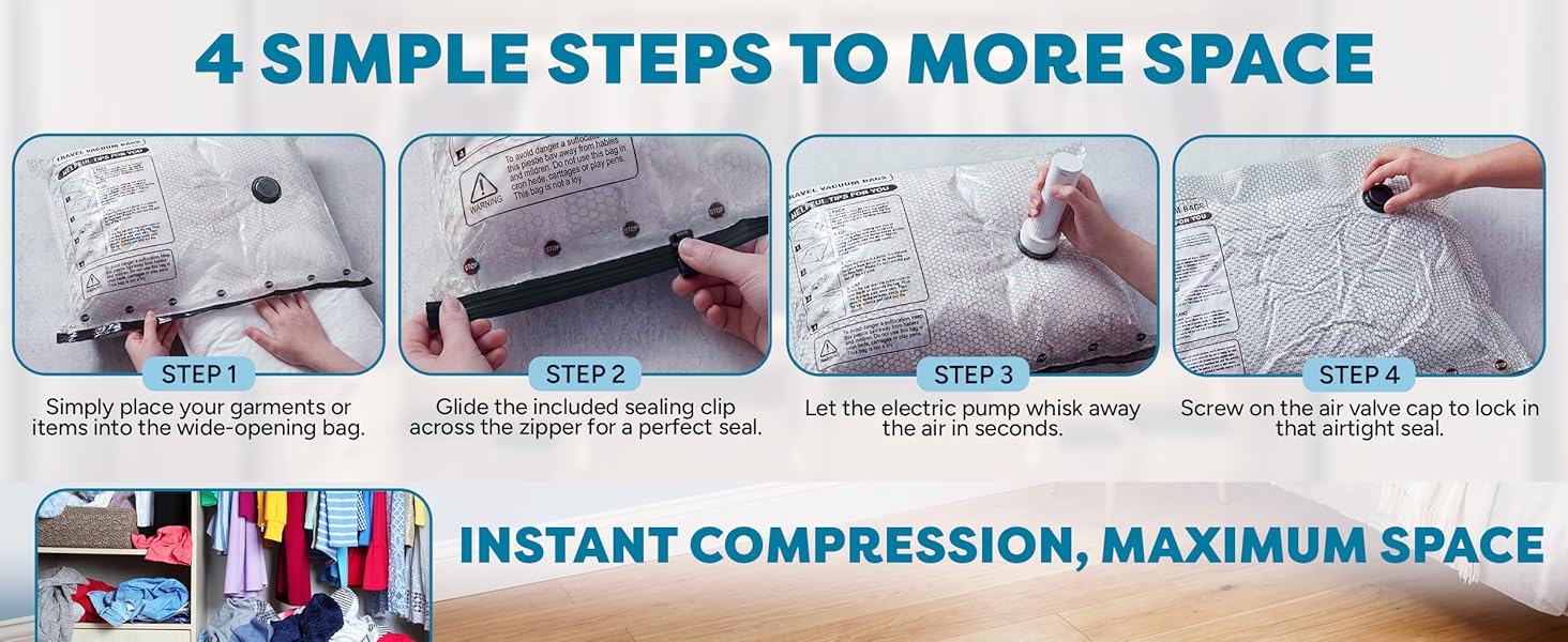travel vacuum bags compression storage for stuff must haves packing cubes portable sealer size