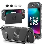 PAWDIARY Clear Switch 2 Dockable Case, [Improve PC Hardshell Easy to Dock] for Nintendo Switch 2 ...