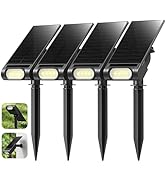 EZVALO Solar Spot Lights Outdoor IP67 Waterproof, Adjustable Solar Landscape Lights, 3 Lighting M...