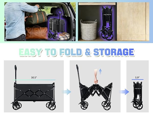 Collapsible wagon cart