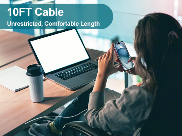 10FT USB-C to USB-C Cable