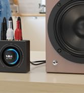 1Mii B06T3 Bluetooth 6.0 Receiver for Home Stereo, Knob Volume Control, RCA &amp; 3.5mm AUX Jack, Wir...
