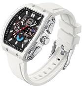 FANMIS Men's Watch Fashion Analog Chronograph Hollow Tonneau Unique Dial Sport Wristwatch Waterpr...