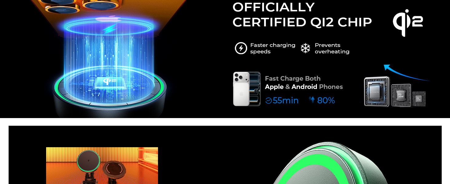 qi2 magsafe car mount charger