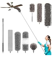 Wzxlj. Y Microfiber Feather Duster Set, 8PCS with100 Inch Extension Pole, Bendable &amp; Reusable Dus...