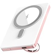 Portable Charger,For Magsafe Pink Portable Charger 5000mAh Magnetic Power Bank Wireless Battery P...