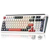 MIKIBY K98 Wireless Mechanical Keyboard,Tri-Mode BT5.0/2.4GHz/USB-C Hot Swappable Custom Wireless...