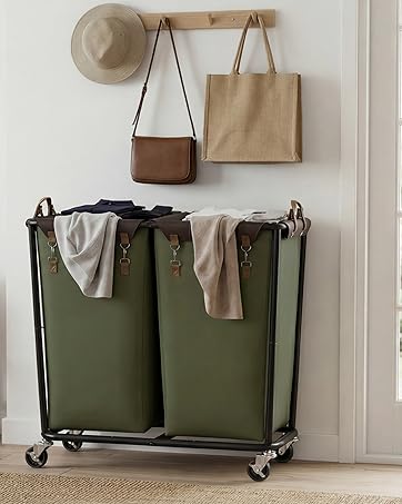 Green Laundry Cart