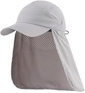 Connectyle Men's Sun Hat with Neck Flap Adjustable Breathable UPF 50+ Sun Protection Baseball Cap...