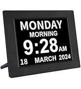 [2024 Newest] Digital Day Calendar Clock 3 Medicine Reminders Extra Large 8 Inch Non-Abbreviated ...