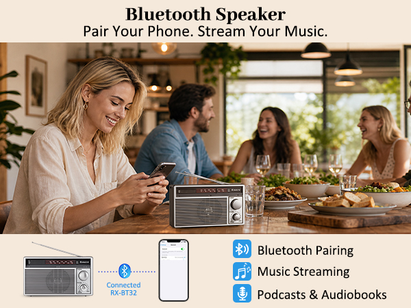 G Keni Portable AM/FM Radio Portable with Bluetooth