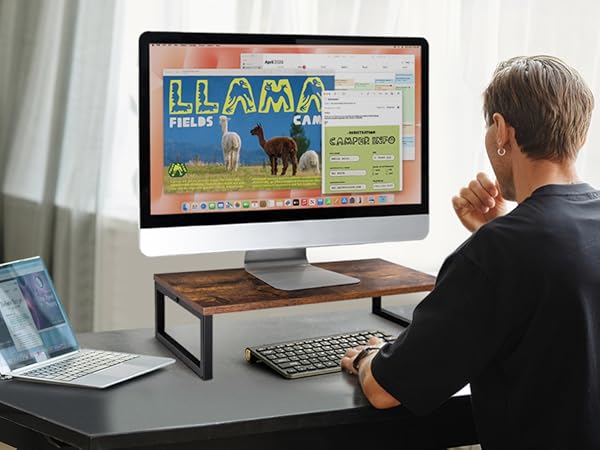 rustice brown monitor stand