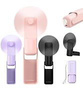 3 PCS Portable Mini Handheld Fans, 3 In 1 Foldable Small Pocket Fan Desk Personal Fan with Flashl...