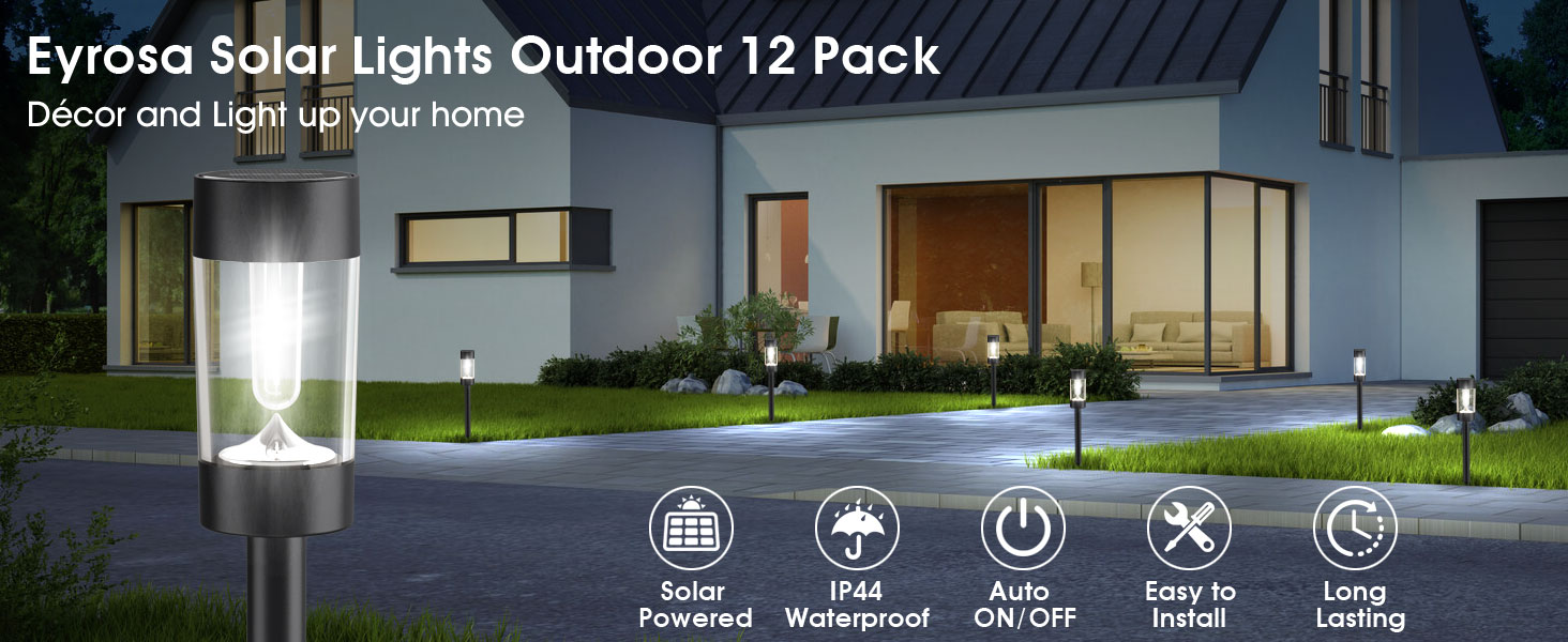 Solar Lights Outddor 12 Pack