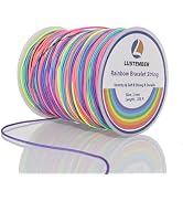 LUSTEMBER 1mm Bracelet String Elastic String, 330 Feet Sturdy Durable Rainbow Elastic Cord for Br...
